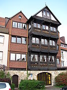 Half-timbered house (1981) built on the medieval city wall in Mühlenstraße