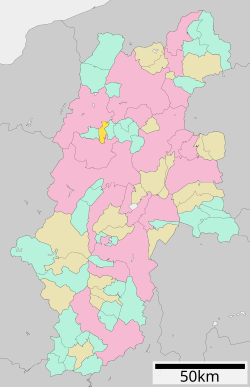 Location of Ikeda in Nagano Prefecture
