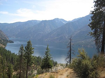 View of Lake Chelan from Lakeshore trail, near Stehekin