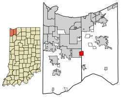 Location in Lake County and Porter County, Indiana