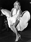Marilyn Monroe posing during filming for The Seven Year Itch