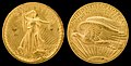 Saint-Gaudens double eagle, Roman numerals, high relief