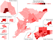 Support for Liberal Party candidates by riding