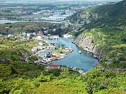 Quidi Vidi as seen looking west from the top of Cuckhold's Cove Head