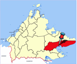 Location of Kota Lahad Datu