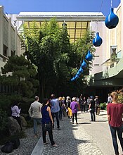 The installation artwork Signal Tide being presented in front of the Japanese Pavilion in September 2017