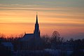 L'église dans un coucher de soleil