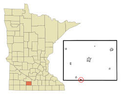 Location in Watonwan County and the state of Minnesota