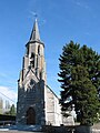 La tour et le clocher de l'église Saint-Martin de Scry