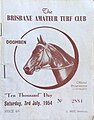 Front cover of the 1954 BATC Doomben 10,000 racebook