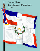 Drapeau du 1er bataillon du 24e régiment d'infanterie de ligne de 1793 à 1804