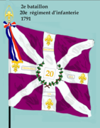 Drapeau du 2e bataillon du 20e régiment d'infanterie de ligne de 1791 à 1793