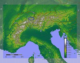 Гларнские Альпы на карте Альп.