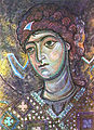 Archangel Gabriel. Part of the mosaic fresco from Gelati Monastery, Georgia c. 12th century