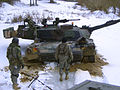 U.S. Army M1A1 Abrams stuck on broken ice while conducting training at the Joint Multinational Readiness Center, in Germany