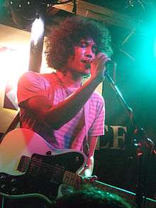 Black Kids frontman Reggie Youngblood performing in 2008