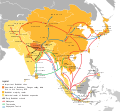 Expansion of Buddhism from north India towards East Asia