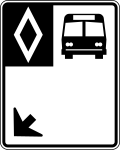 RB-81 Bus Lane In Quebec, taxis are often included and thus shown and as well as time periods in force. In Quebec bus and taxi are spelled out & the arrow at bottom left is not shown