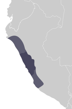 La zone de la civilisation de Chavín, ainsi que les zones d'influence culturelle de Chavín.