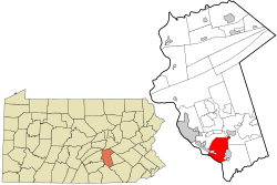 Location in Dauphin County and state of Pennsylvania.