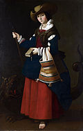 法蘭西斯科·德·祖巴蘭的《童貞瑪加利大（英语：Saint Margaret of Antioch (Zurbarán)）》，163 × 105cm，約作於1630-1634年，自1903年起收藏[62]