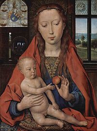 « Vierge à l'Enfant », panneau gauche du diptyque.