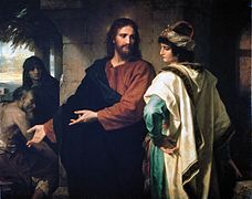 Cristo y el joven rico, por Hofmann, 1889.