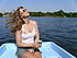 Juliana on a boat