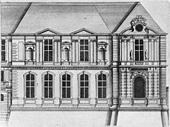 View of the Salon Carré and the southern end of the Petite Galerie from the south, engraving c.1670 by Jean Marot