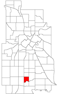 Location of Field within the U.S. city of Minneapolis