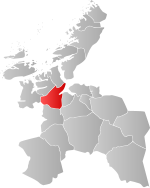 Mapa do condado de Sogn og Fjordane com Orkdal em destaque.