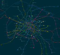 Solarized Dark used in a geographically accurate Paris Métro map