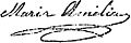 Signature of Princess Maria Amélia of Brazil  Done