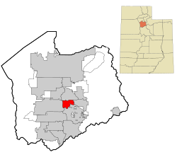 Location in Salt Lake County and the state of Utah