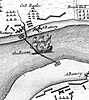 Detail of boom defence in Siege of Londonderry