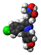 Space-filling model of the tepoxalin molecule