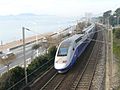 TGV de la ligne Marseille-Vintimille longeant le boulevard du Midi