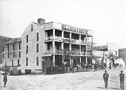 Alabama House and Union sentinels, Stevenson, Alabama, 1863.