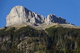 Vue détaillée du sommet Schybengütsch depuis le sud-ouest.