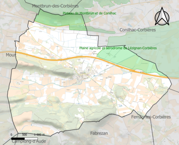 Carte des ZNIEFF de type 1 sur la commune.