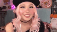 Belle Delphine demonstrating her ahegao face