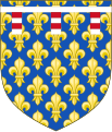 Blason Philippe de France (1336-1375) as count of Poitiers, later Philip V le Long Label compony argent and gules