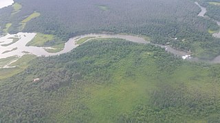 Vue aérienne des chutes en 2018