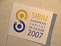 Small flag with Sibiu/Hermannstadt as former European Capital of Culture in 2007