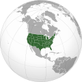 Orthographic map of the contiguous United States