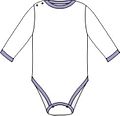 Figure 3. Long sleeve bodysuit with snap neck.