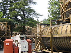 Construction de Flying Turns à Knoebels