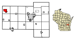 Location of Ripon in Fond du Lac County, Wisconsin