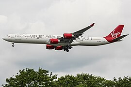 Airbus A340-600 Sleeping Beauty Rejuvenated in "Thank You" livery in 2018.