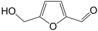 Structural formula of hydroxymethylfurfural